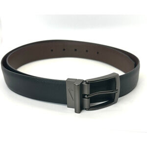 Nike Golf Belt Men's Black & Dark Brown Reversible Belt size 40 Dark‎ Metal EUC